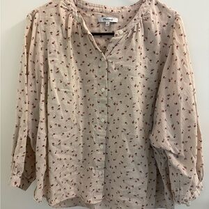 Madewell Button-Up Shirt with 3/4 Sleeves